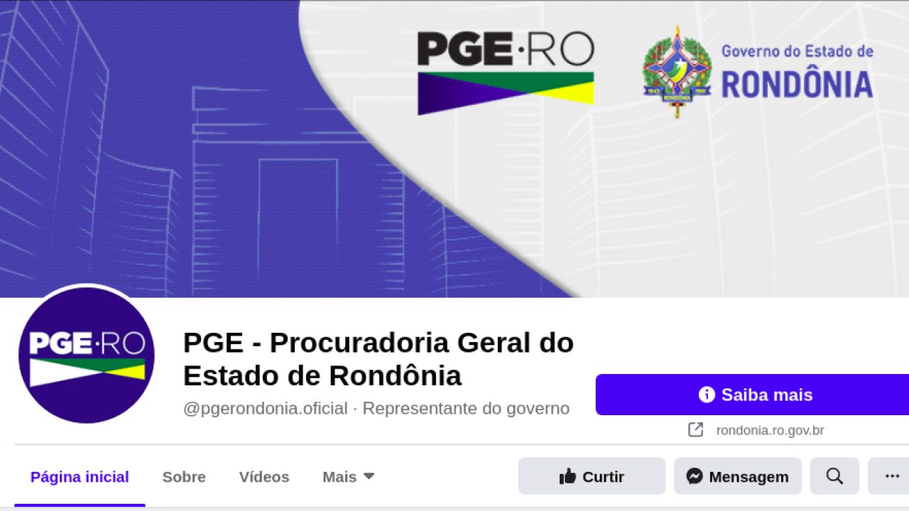 Procuradoria Geral de Rondônia lança facebook institucional